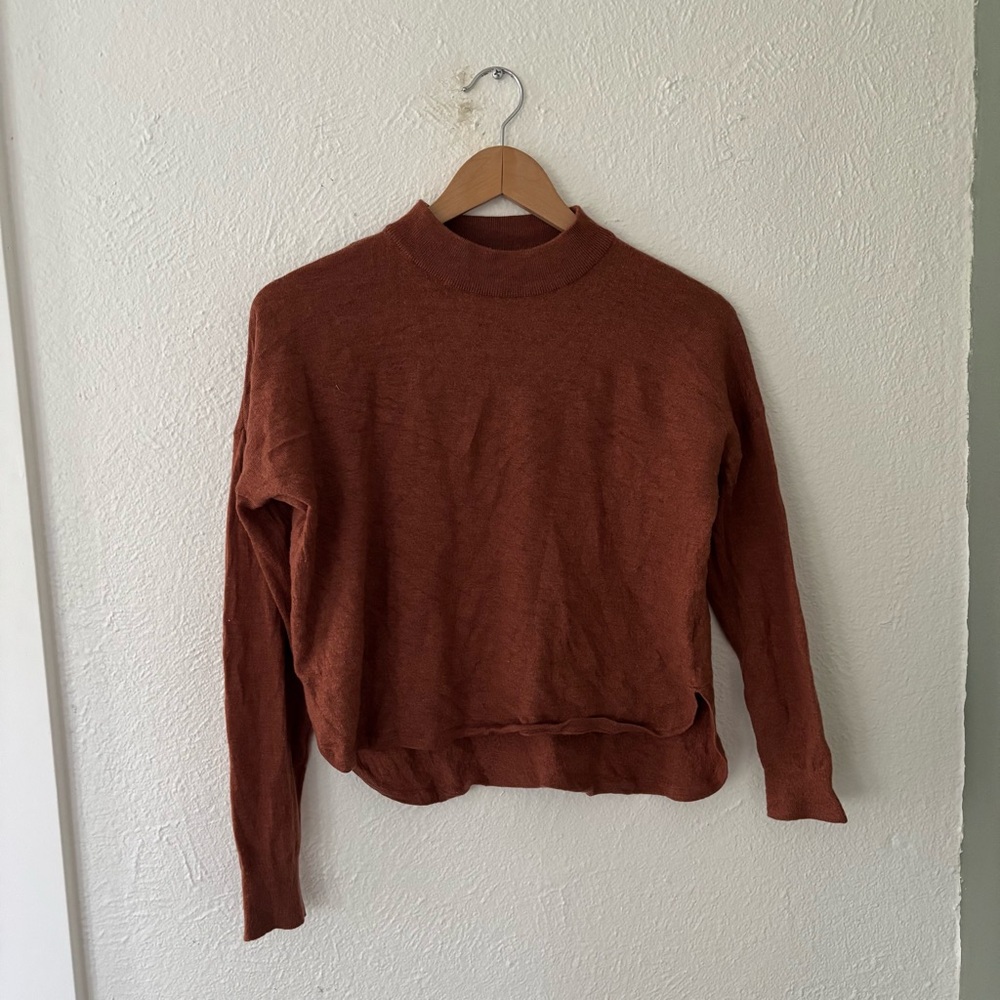 Madewell 100% wool Burnt orange sweater size M